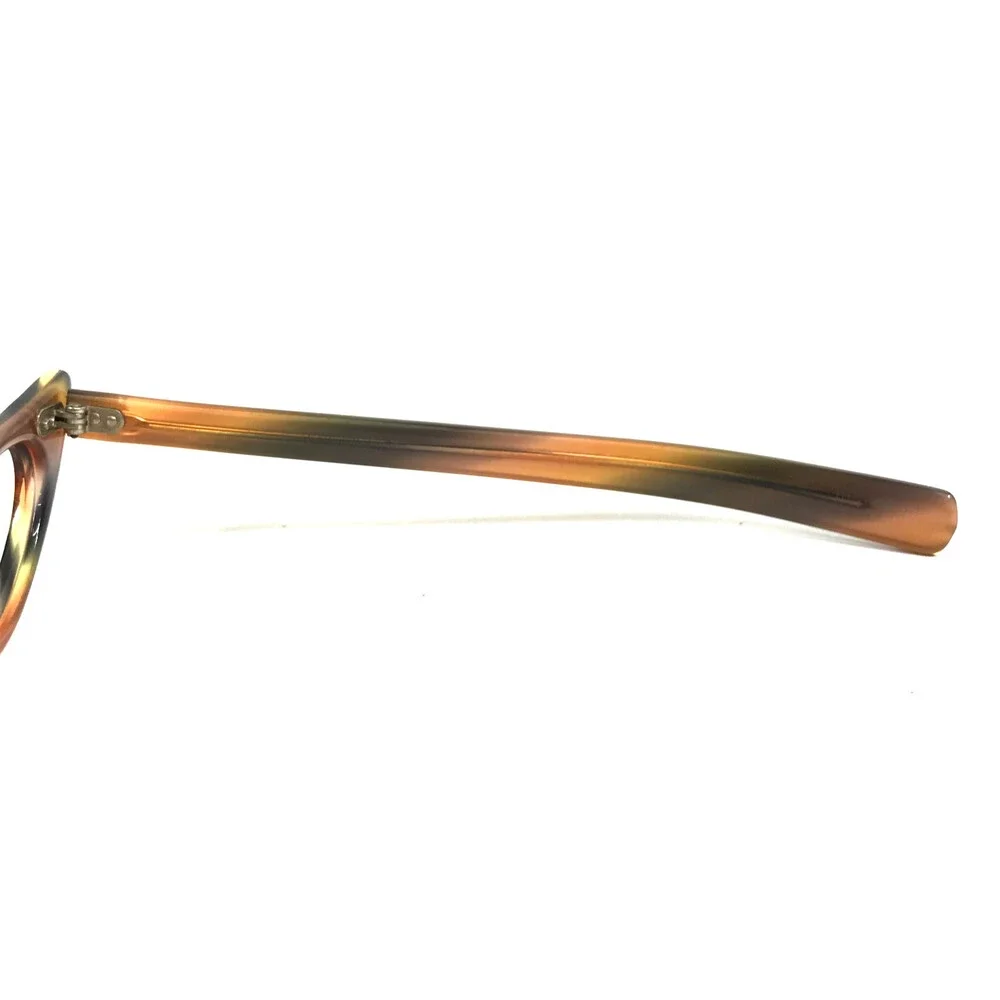 Vintage SRO Eyeglasses Frames LADY OVERSIGHT Brown Orange Horn Cat Eye 40-15-123